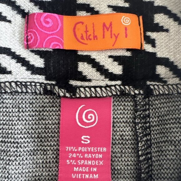 Y2K Skirt Size Small White Black Houndstooth Fit & Flare Catch My I Academia - Picture 2 of 9